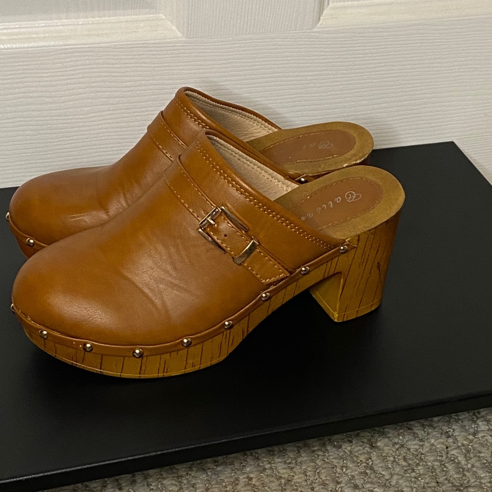 Brown Wooden Clogs